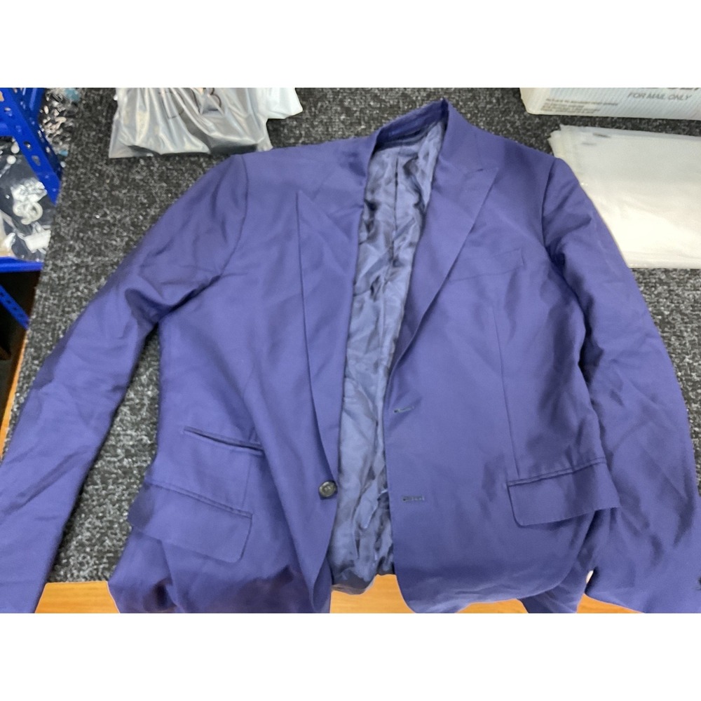 Men's Tailored Wool Blazer Vitale Barberis Canonico Italian Fabric Blue Sport Co